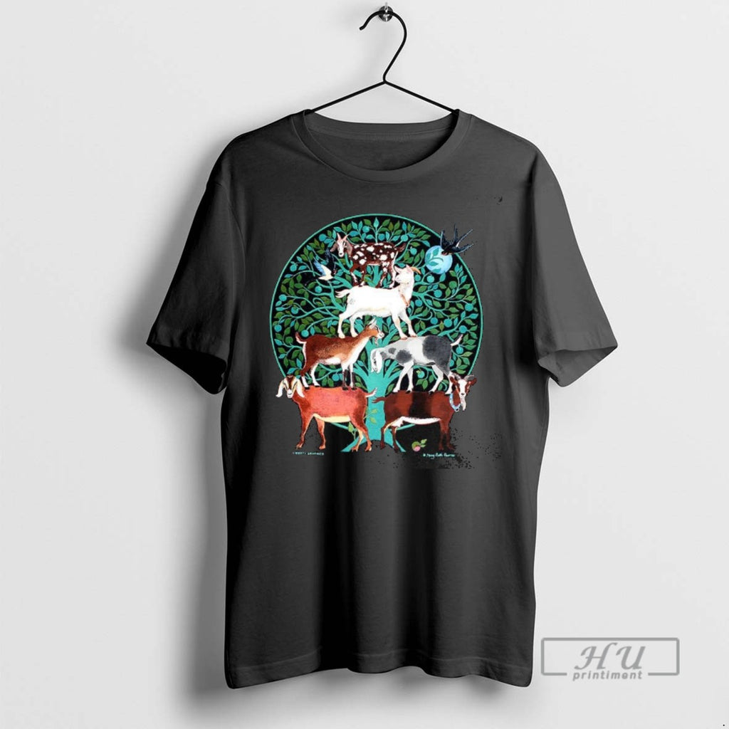 Officials Goat Tree Swallow Folk Art Style T Shirt