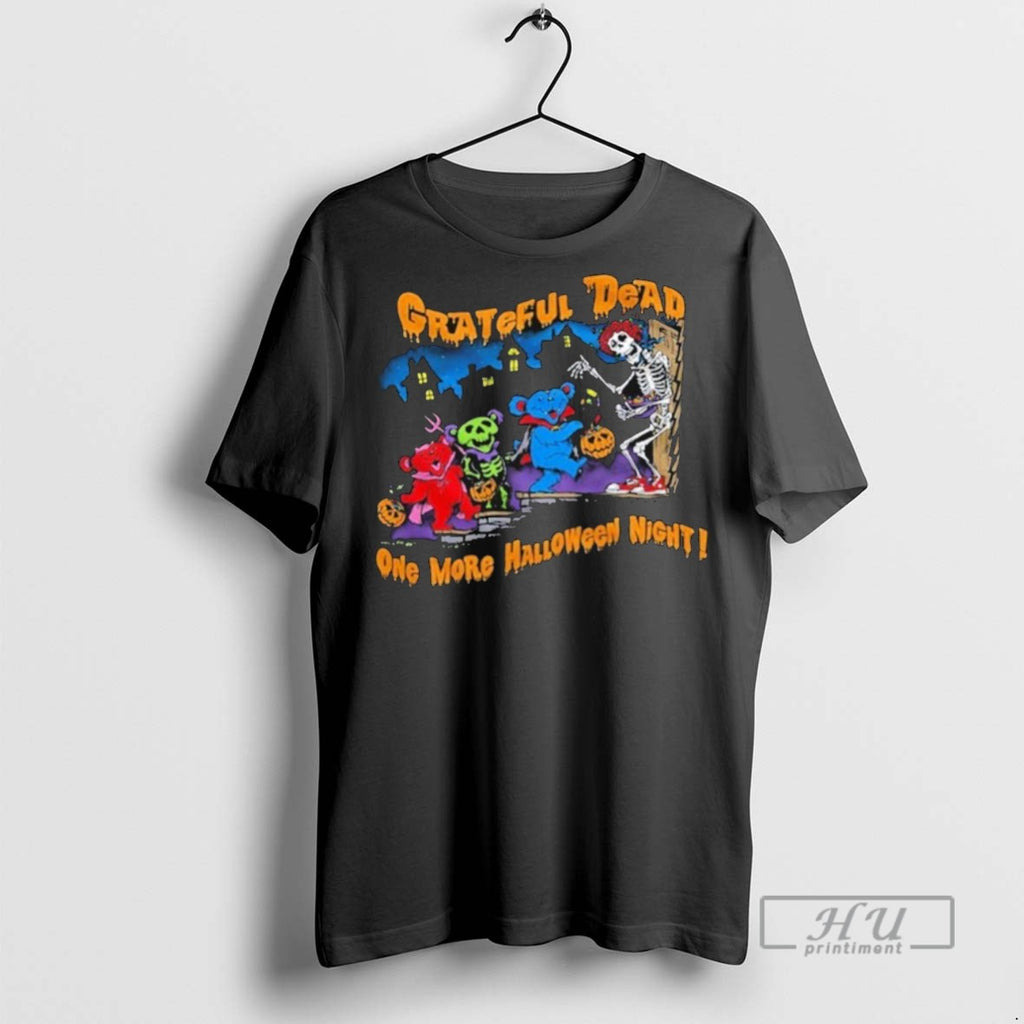 Officials Grateful Dead One More Halloween Night Bears Skeleton T Shirt