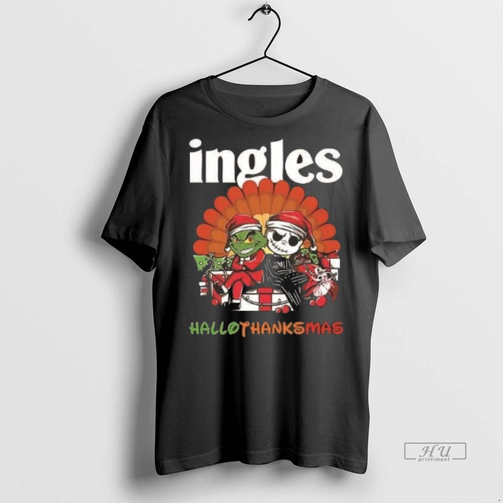 Officials Grinch And Jack Skellington Ingles Hallothanksmas 2 Sided Shirt Sweater