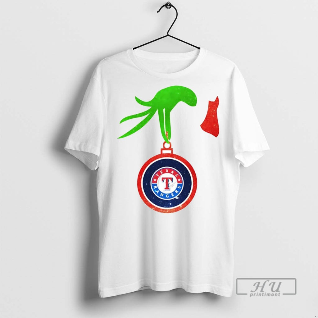 Officials Grinch Hand Holding Texas Rangers Christmas T Shirt