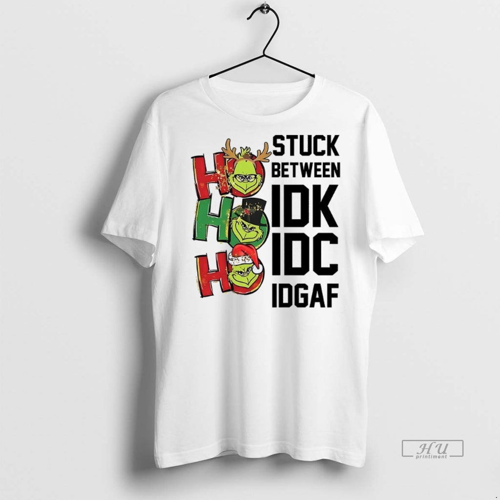 Officials Grinch Stuck Between Idk Idc Idgaf Christmas Tee Shirt Sweater