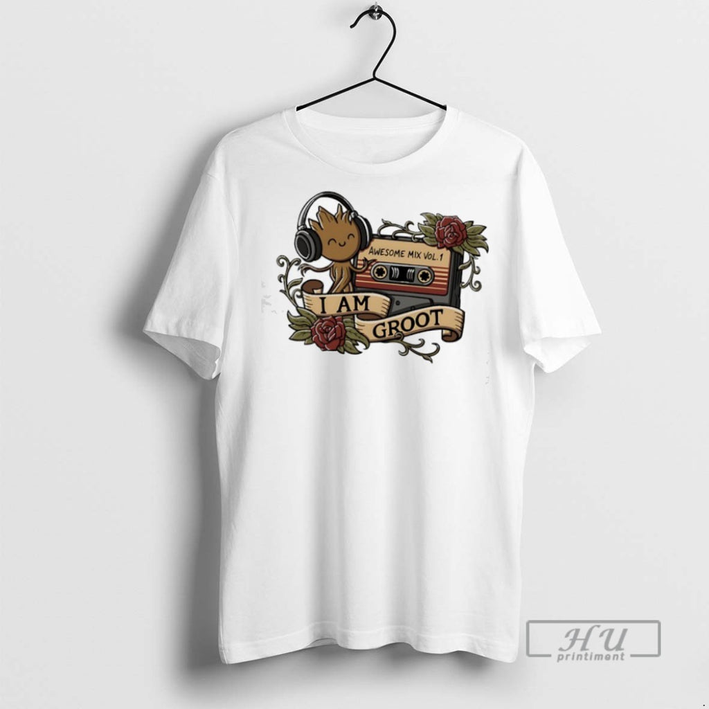 Officials Groot Awesome Mix Tape Tattoo T Shirt Sweatshirt Hoodies