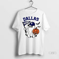 Officials Halloween Ghost Dallas Cowboys Football Flag Pumpkin Ladies T Shirts