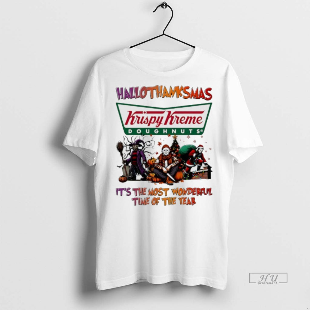 Officials Halloween Movies Krispy Kreme Hallothanksmas Its The Most Wonderful Time Of The Year Tee