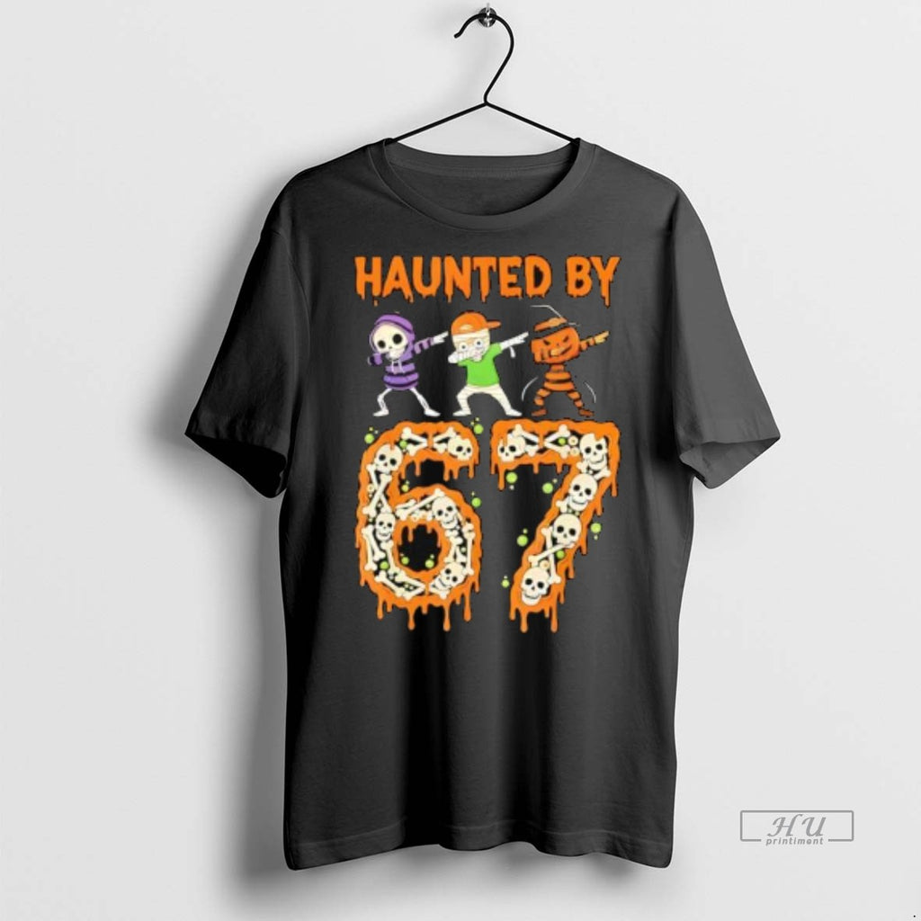 Officials Haunted By 6 7 Halloween Skeleton Dabbing Meme Tee Shirt Sweater
