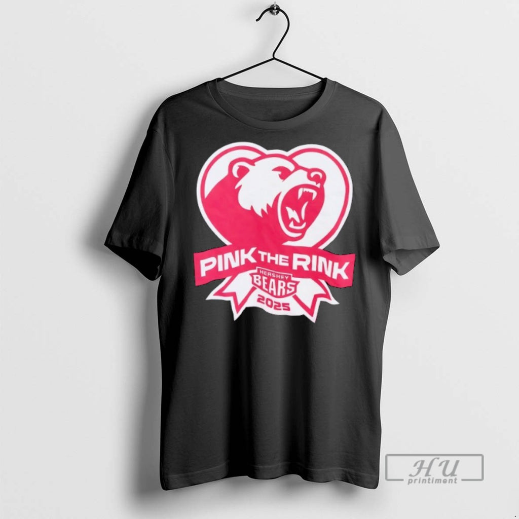 Officials Hershey Bears Pink The Rink 2025 Logo T Shirt