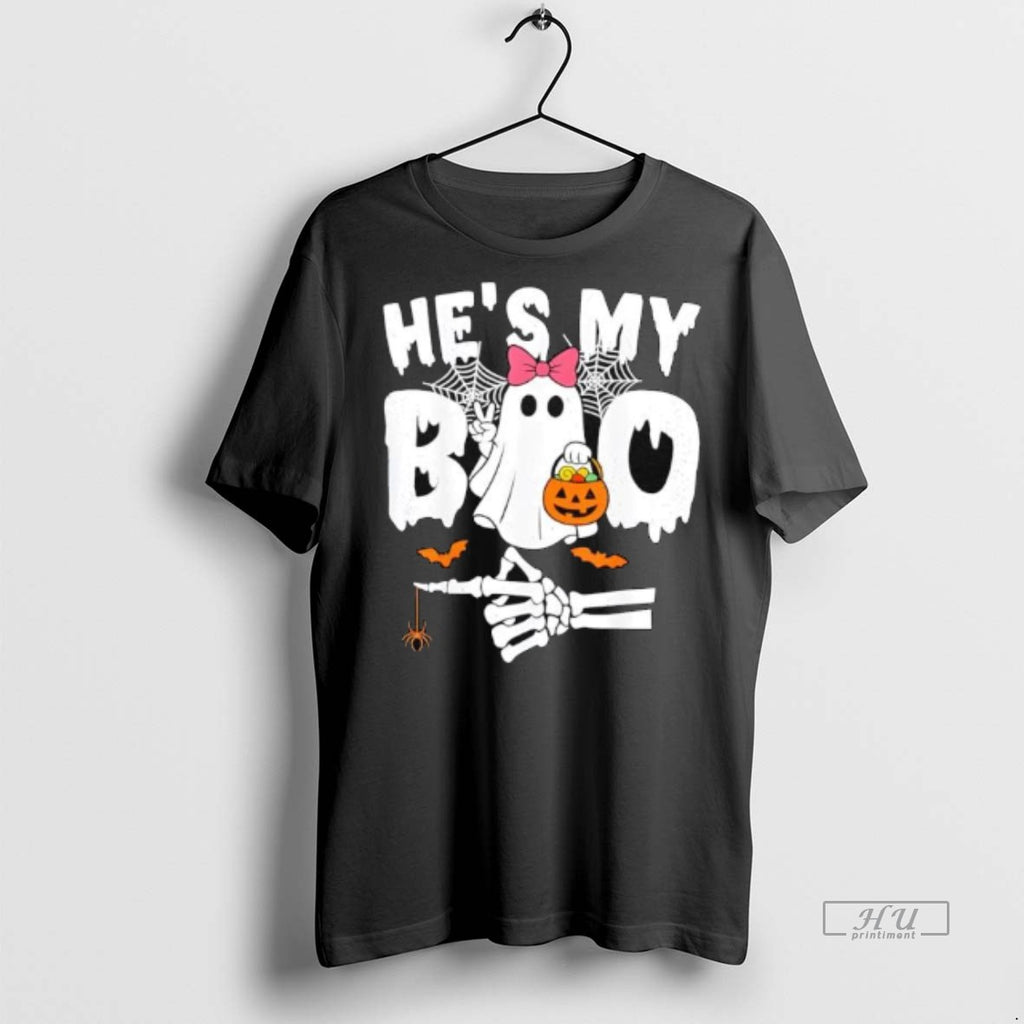 Officials Hes My Boo Matching Halloween Couples Shes My Boo Tee Shirt Sweater