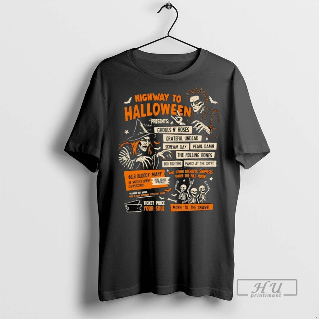 Officials Highway To Halloween Music Festival Presents Ghouls N Roses T Shirt Sweatshirt Hoodies