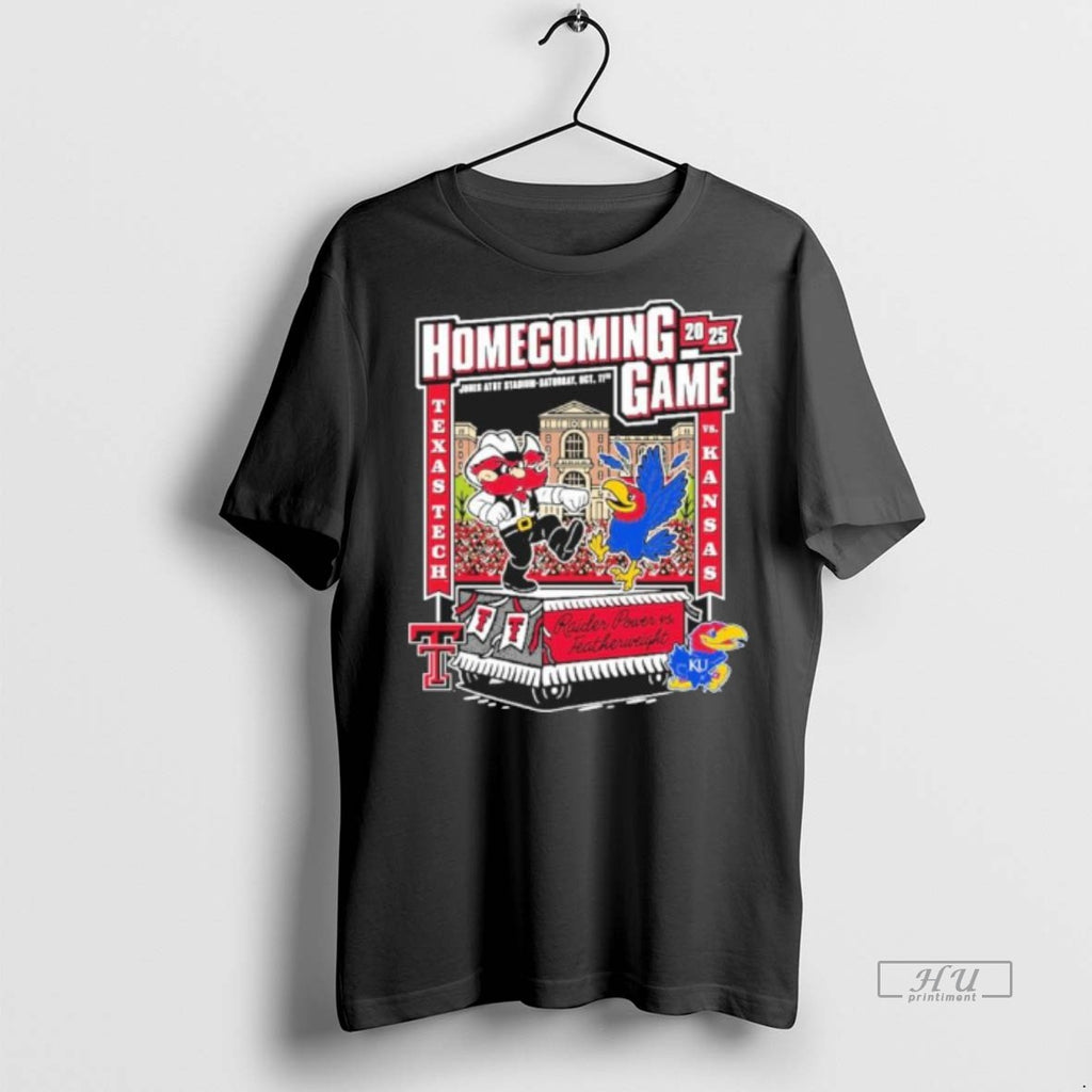 Officials Homecoming Game 2025 Texas Tech Football Vs Kansas Jayhawks Tee Shirt Sweater