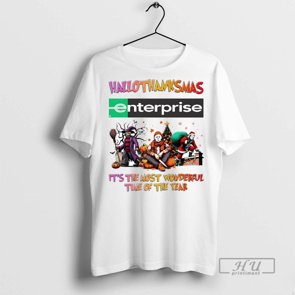 Officials Horror Movies Enterprise Hallothanksmas Its The Most Wonderful Time T Shirt