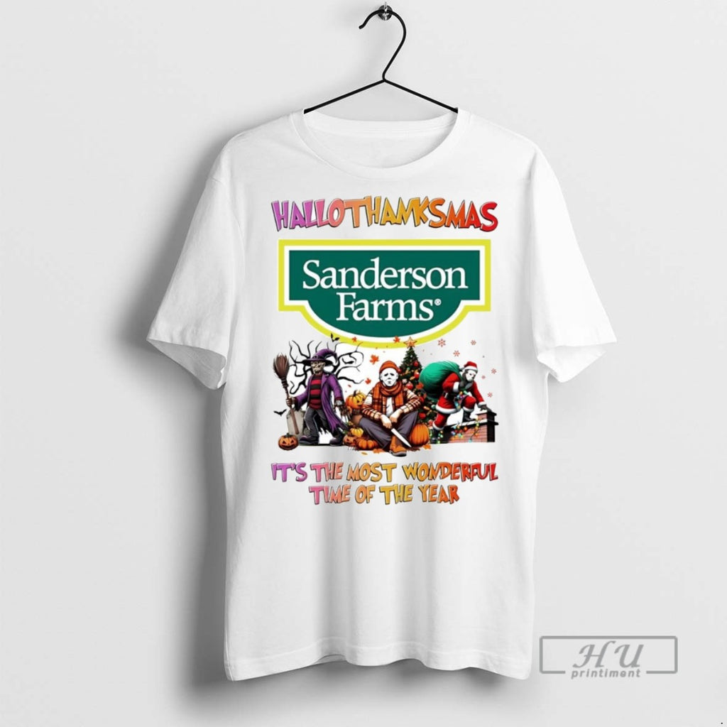 Officials Horror Movies Sanderson Farms Hallothanksmas Its The Most Wonderful Time Tee Shirt