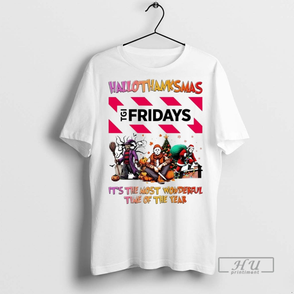 Officials Horror Movies Tgi Fridays Hallothanksmas Its The Most Wonderful Time Tee Shirt