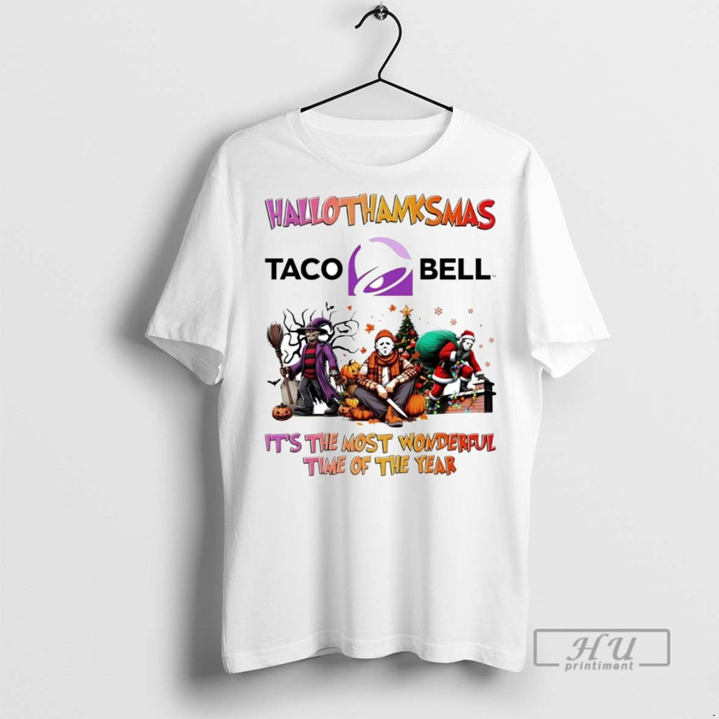 Officials Horror Movies Taco Bell Hallothanksmas Its The Most Wonderful Time Tee Shirt