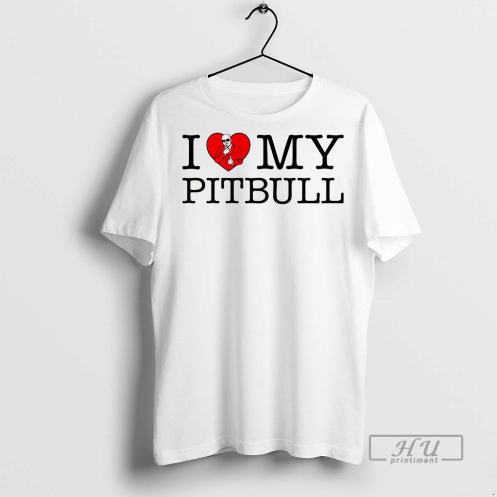 Officials I Love My Pitbull Heart T Shirt