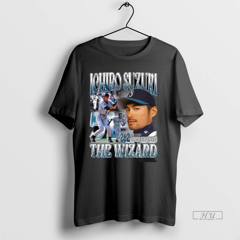 Officials Ichiro Suzuki The Wizard 262 Single Season Hits Tee Shirt Sweater