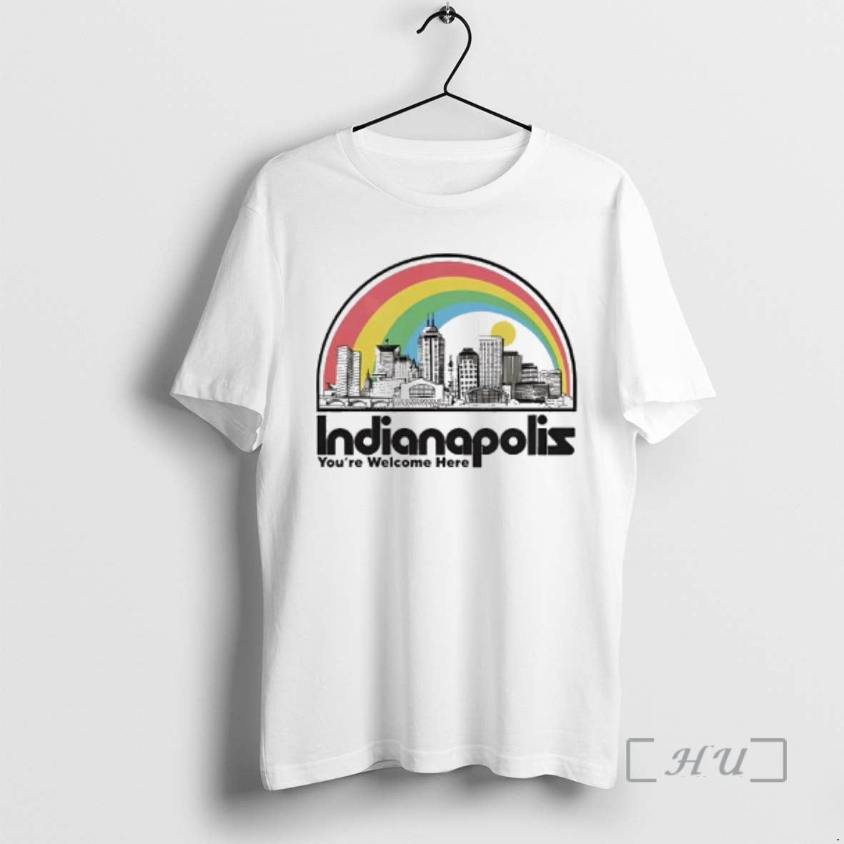 Officials Indianapolis Indiana Youre Welcome Here Skyline Rainbow