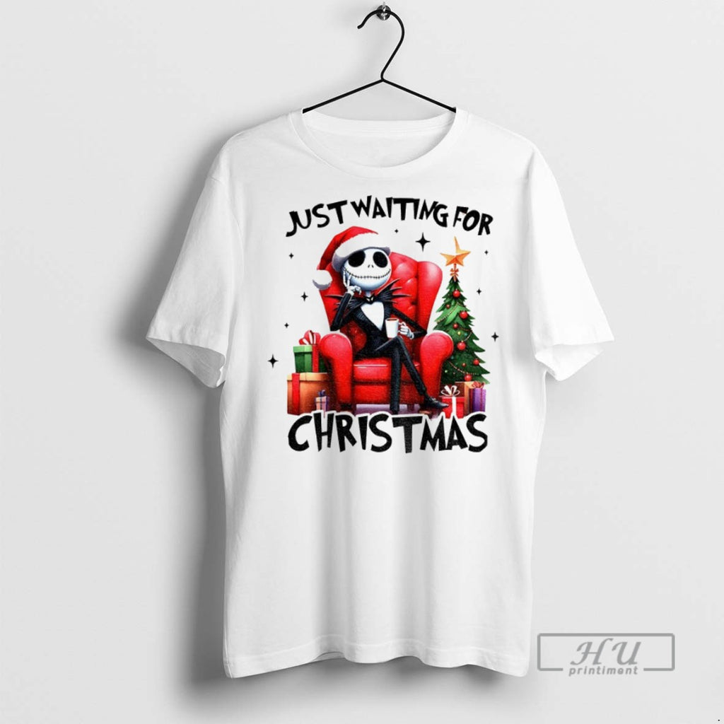 Officials Jack Skellington Just Waiting For Christmas 2025 T Shirt Sweatshirt Hoodies