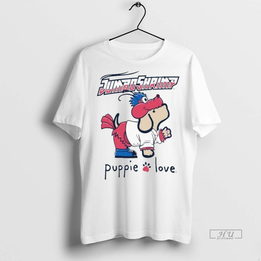 Officials Jacksonville Jumbo Shrimp Puppie Love Mascot T Shirt Sweater