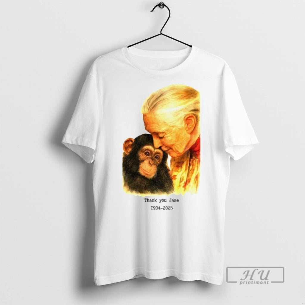 Officials Jane Goodall Thank You Jane Rip 1934 2025 T Shirts