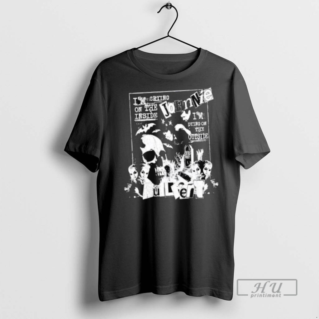 Officials Johnnie Guilbert Collage Im Crying On The Inside T Shirt