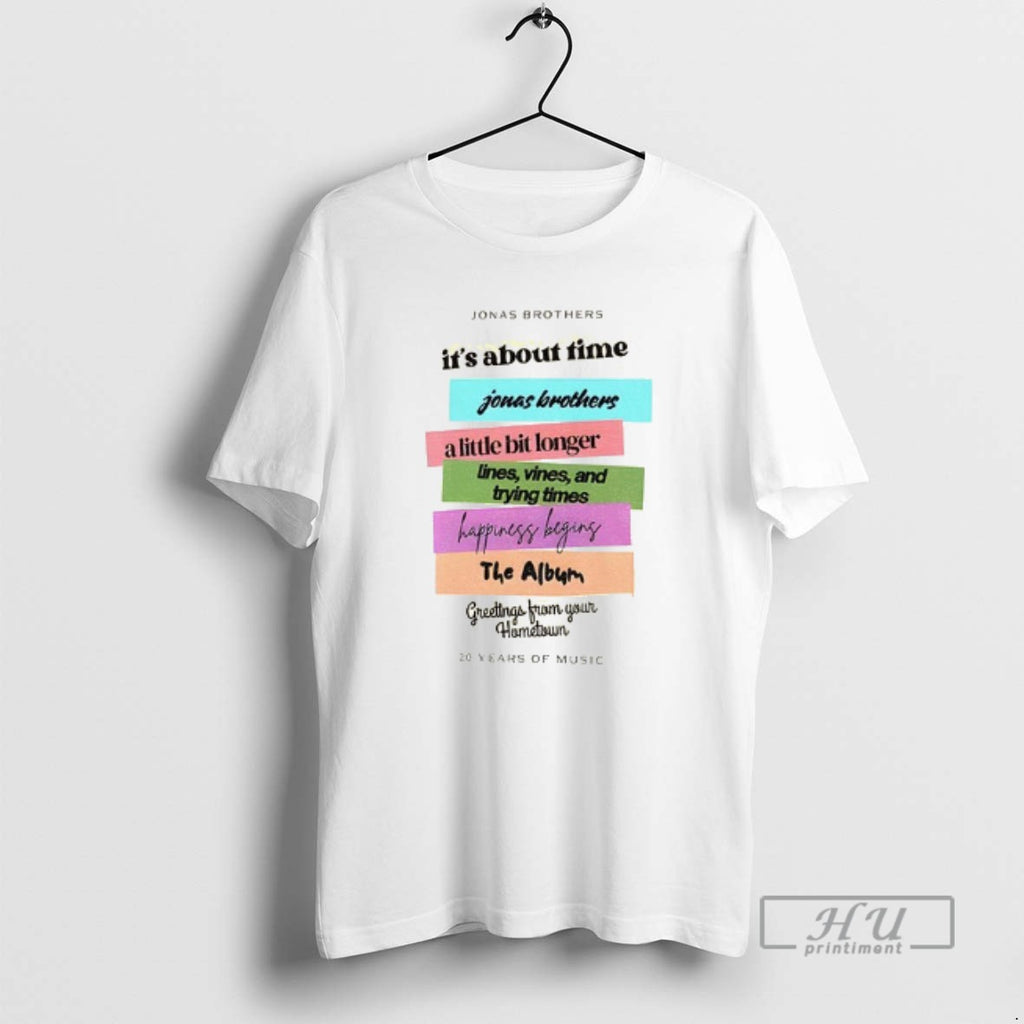 Officials Jonas Brothers New Album 20 Years Of Music Jonascon Discography T Shirt