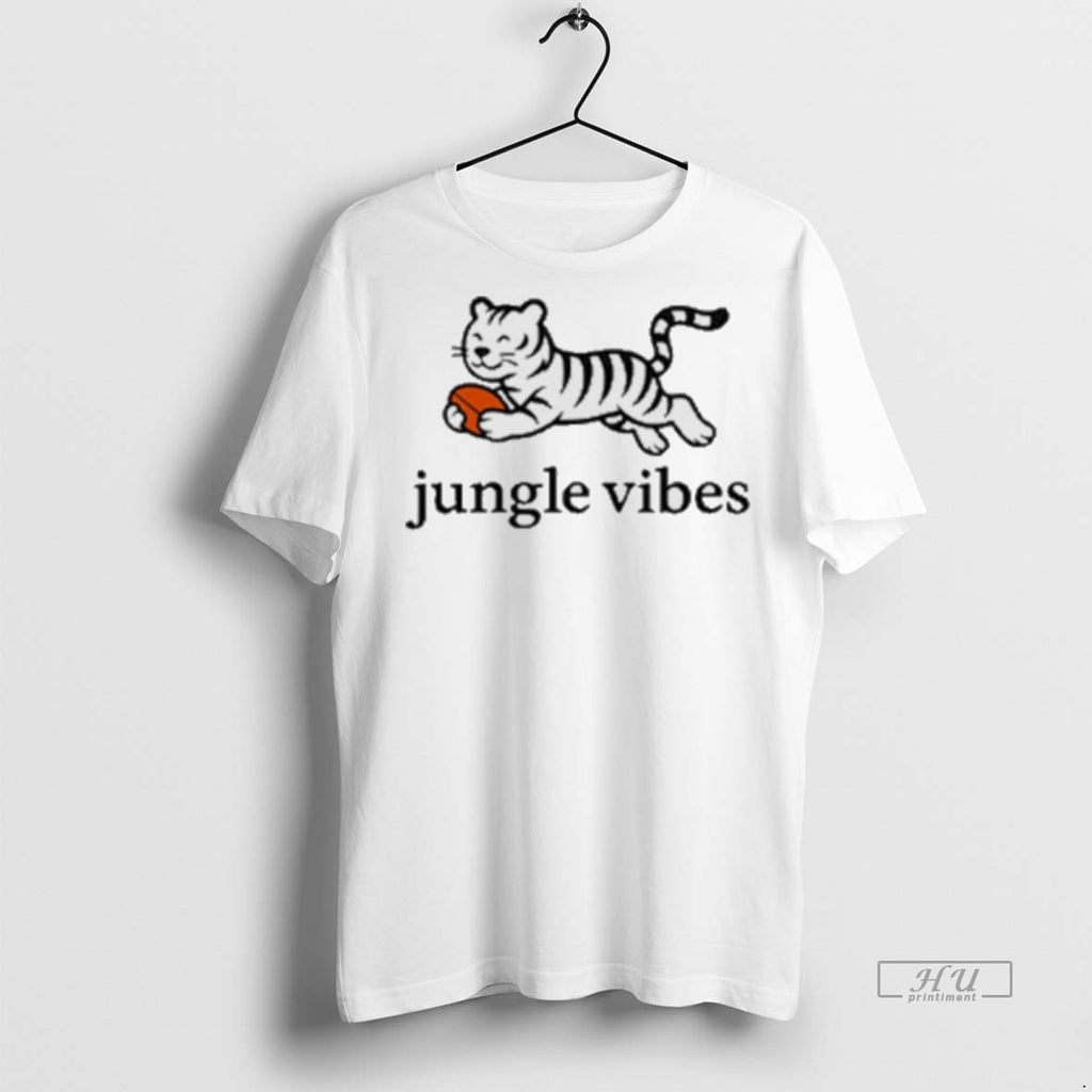 Officials Jungle Vibes Run Wild White Tiger Tee Shirt Sweater