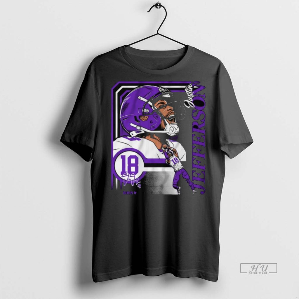 Officials Justin Jefferson Collage Frame Long Sleve Tee Shirt Sweater