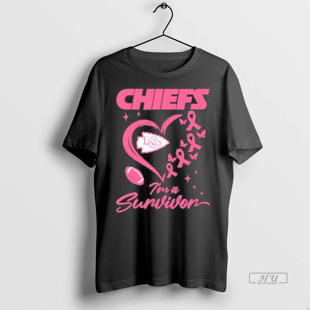 Officials Kansas City Chiefs Heart Logo Im A Survivor Ball Tee Shirt Sweater