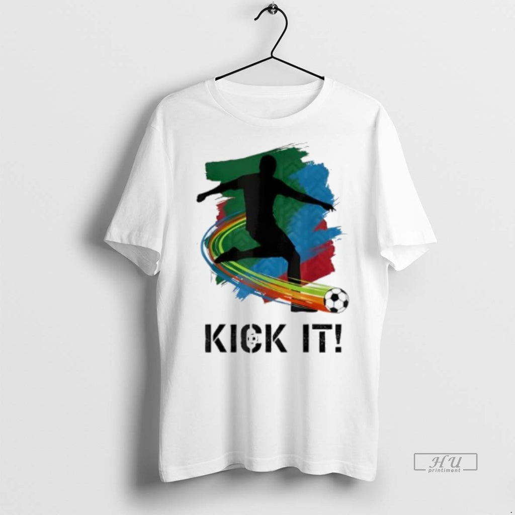 Officials Kick It Soccer Player Silhouette Graphic Tee Shirt Sweater