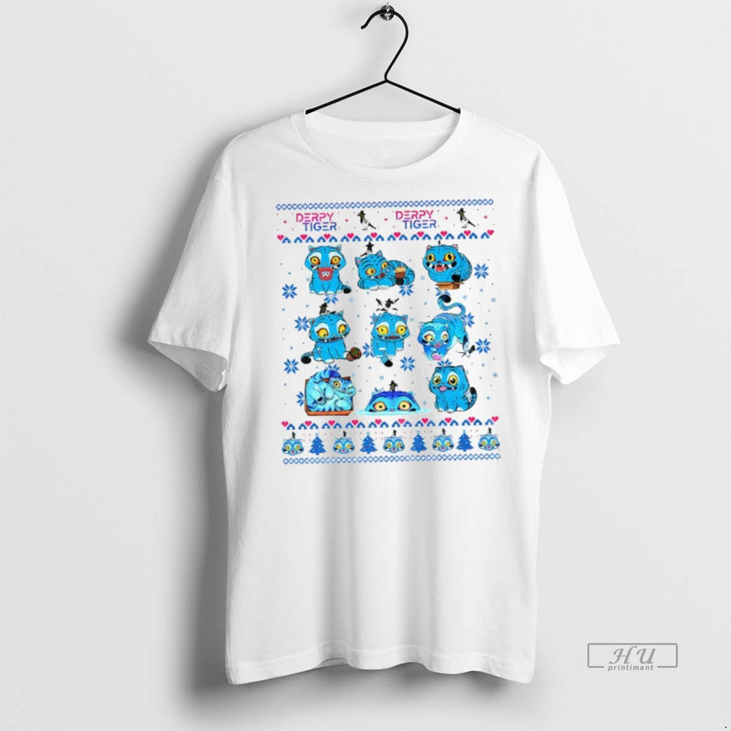 Officials Kpop Derpy The Tiger Demon Hunter Saja Boys Huntrix Christmas Graphic Shirt Sweater