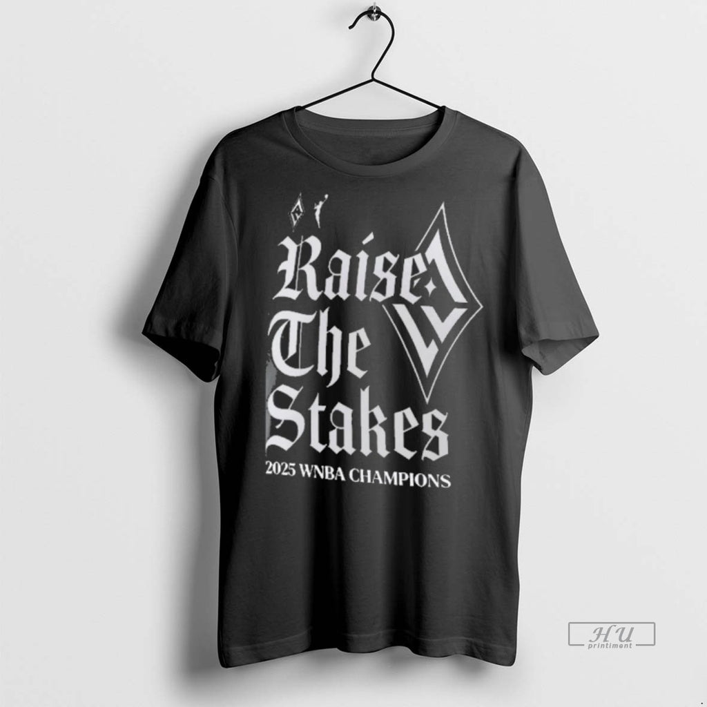 Officials Las Vegas Aces Basketball Raise The Stakes 2025 Wnba Finals Champions Hometown Logo Tee