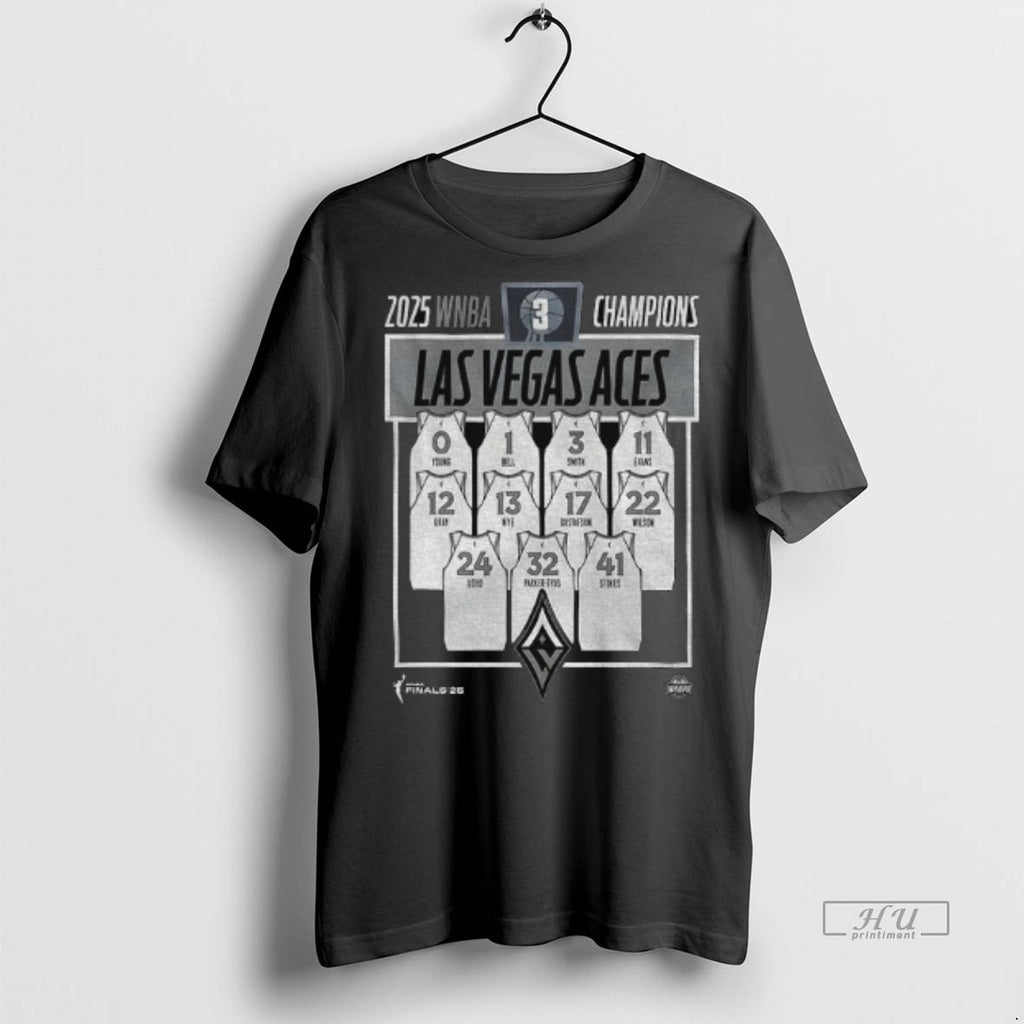 Officials Las Vegas Aces Basketball Stadium Essentials 2025 Wnba Finals Champions Jersey Roster