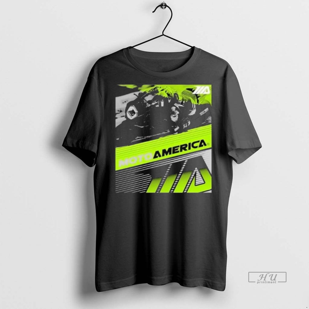 Officials Lime Lean Motoamerica Long Sleve Tee Shirt Sweater