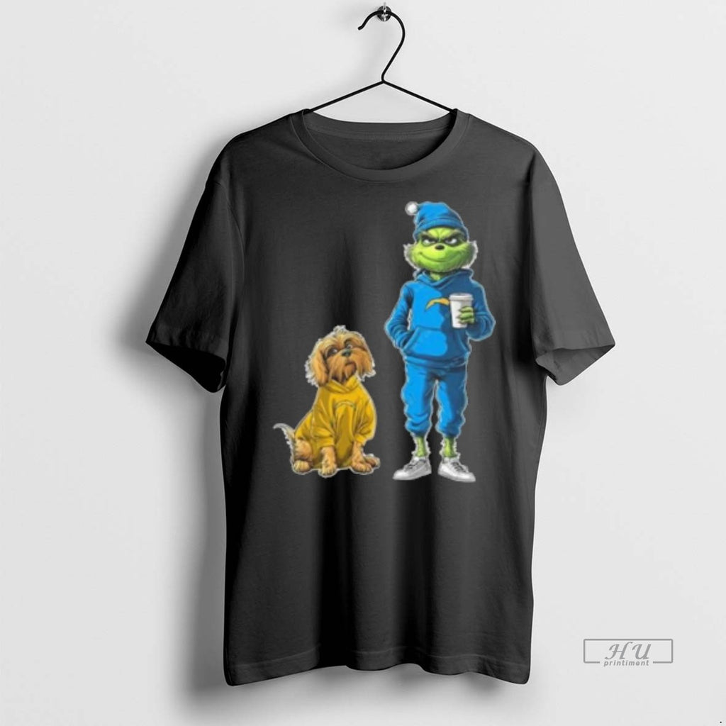 Officials Los Angeles Chargers Grinch And Dog Christmas Football 2025 Tee Shirt Sweater
