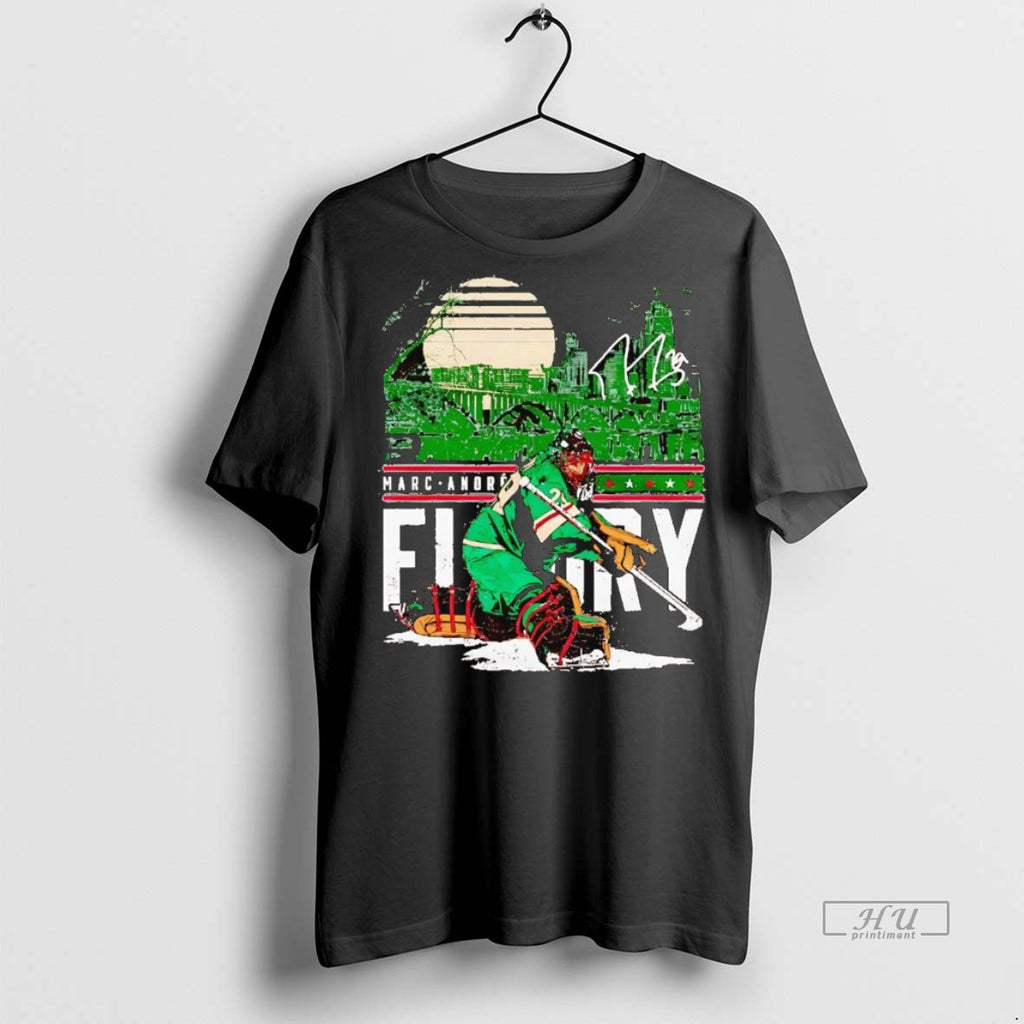 Officials Marc Andre Fleury Minnesota City Skyline Signature T Shirt Sweater
