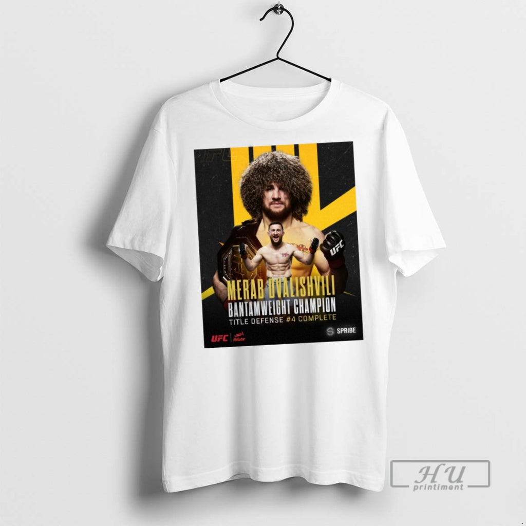 Officials Merab Dvalishvili Ufc Bantamweight Champion Title Defense 4 Complete T Shirt