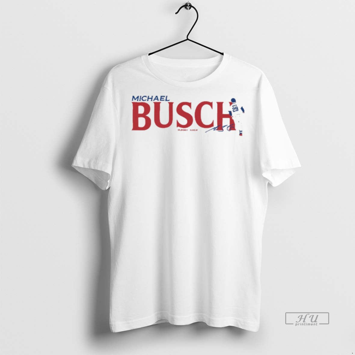 Officials Michael Busch Chicago Cubs Mlb Slash Line Signature Tee Shirt Sweater