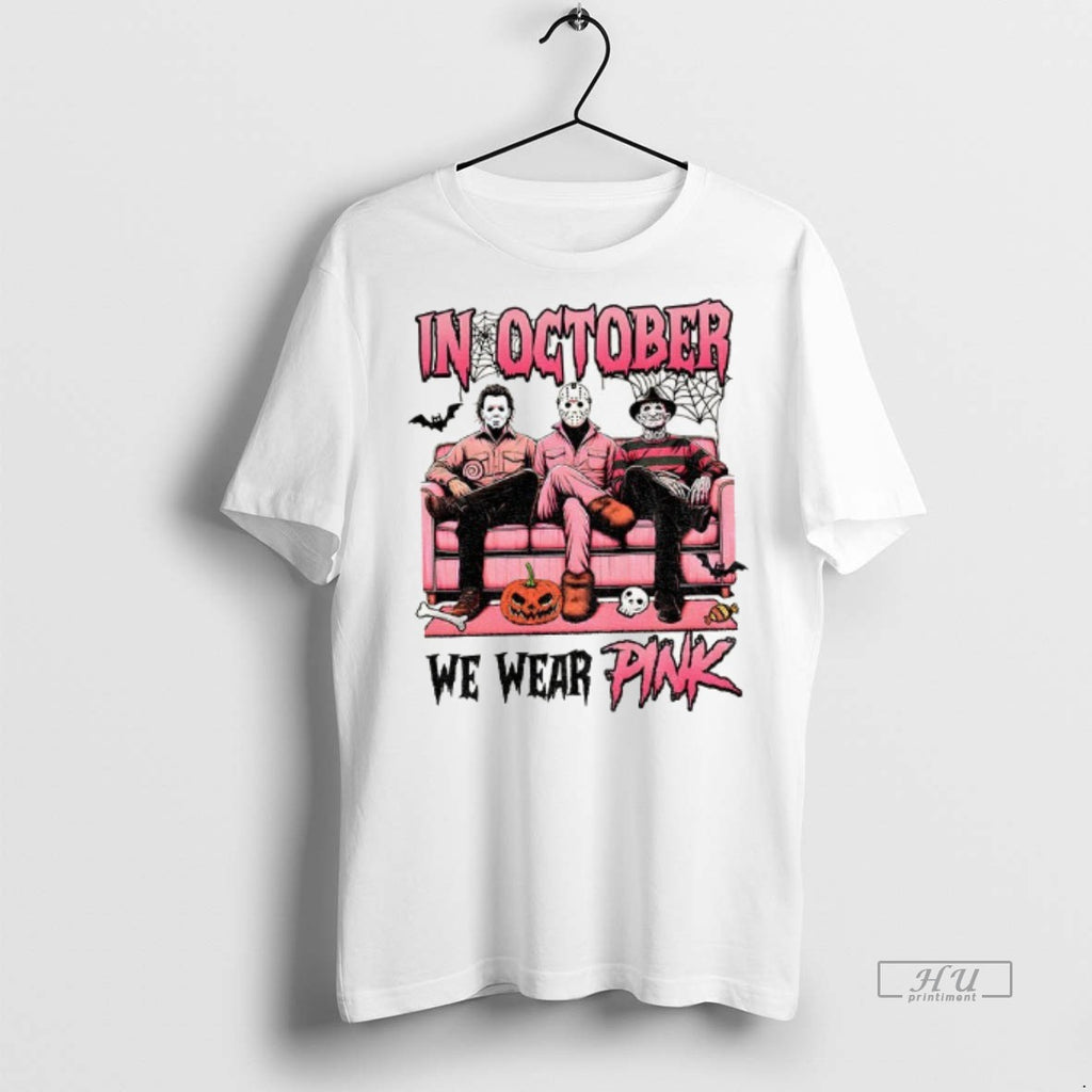 Officials Michael Myers Jason Voorhees Freddy Krueger Spooky Season In October We Wear Pink Halloween