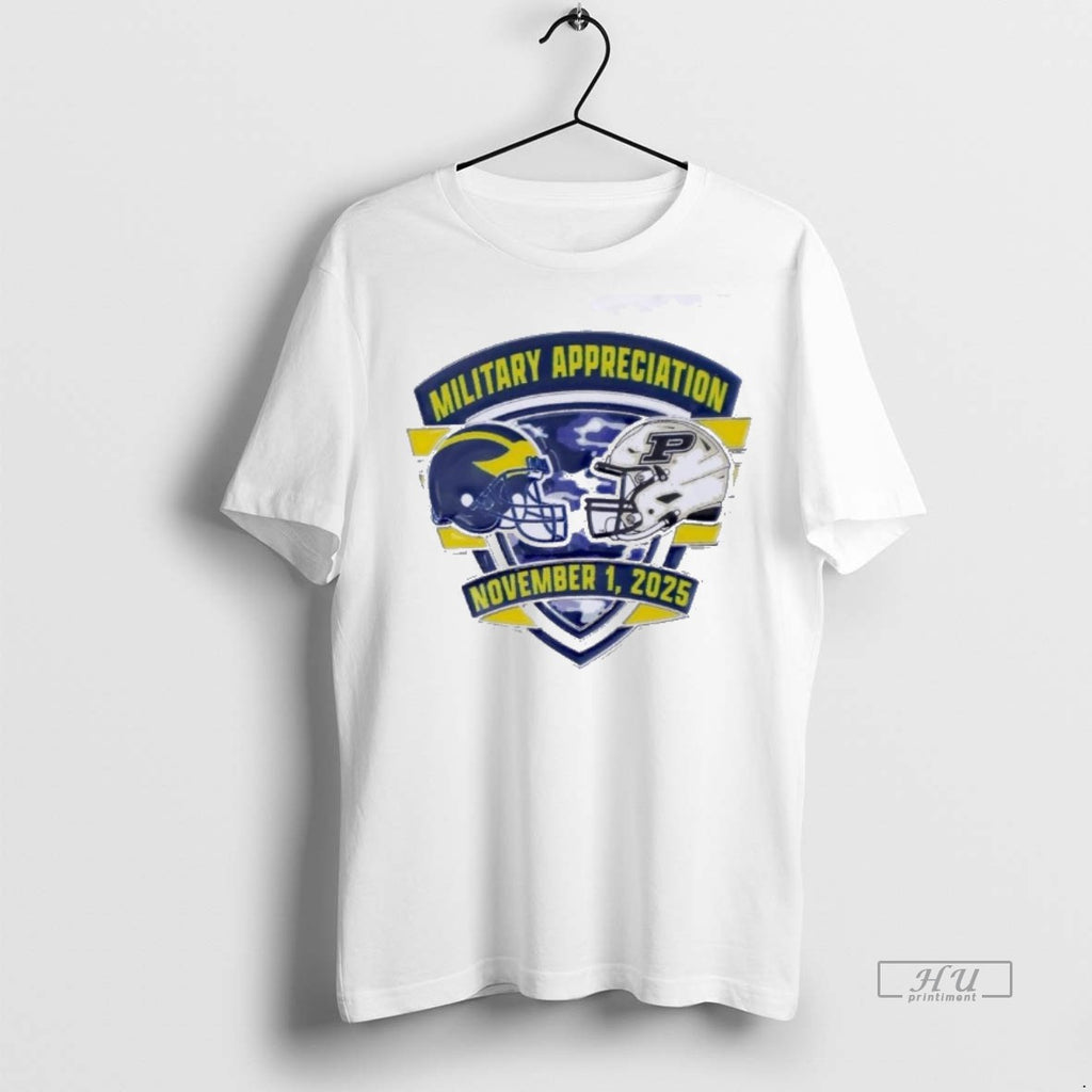 Officials Michigan Wolverines Vs Purdue Boilermakers 2025 Gameday Military Appreciation T Shirt Sweater