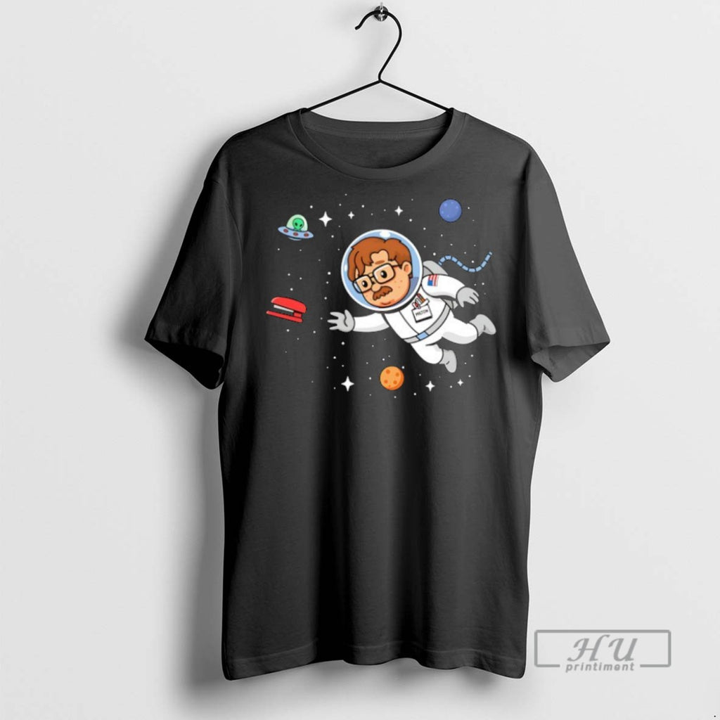 Officials Milton Waddams From Office Space As An Astronaut Chasing His Red Stapler In Space