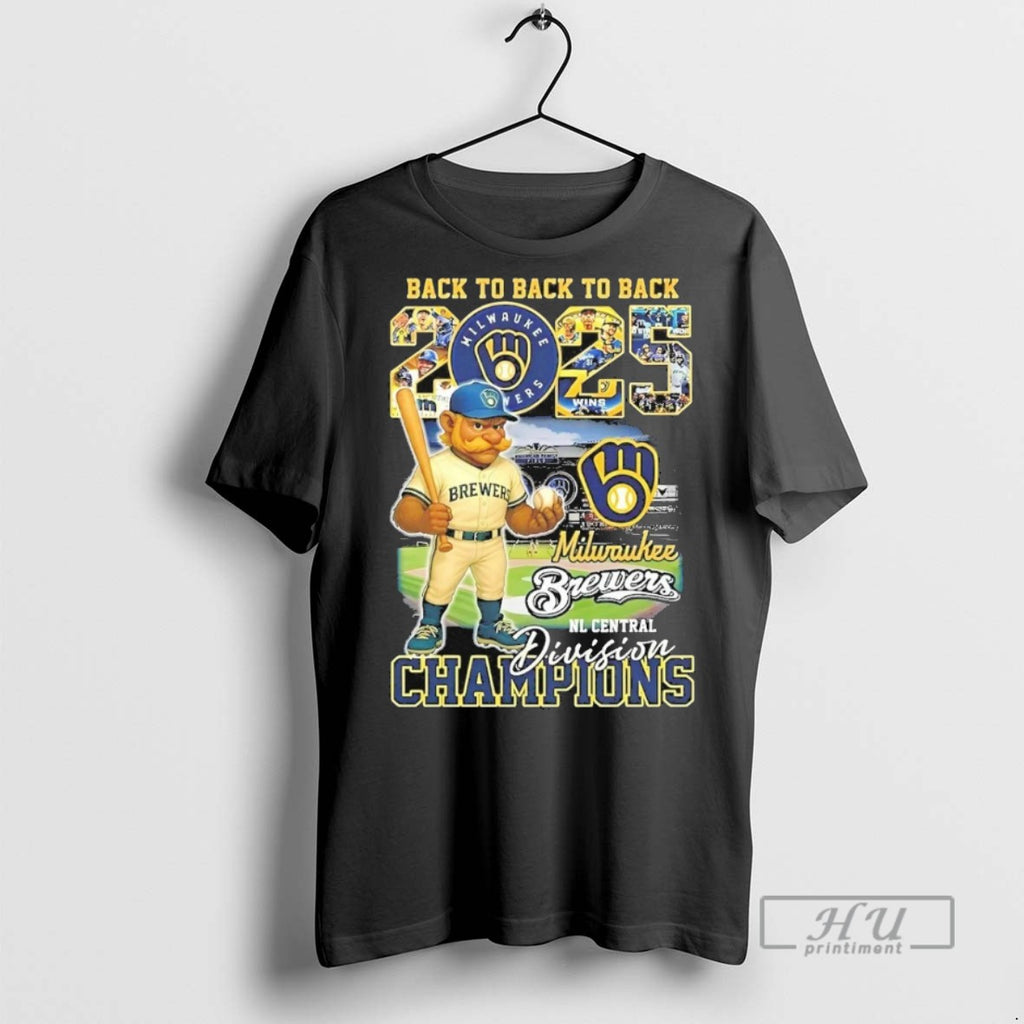Officials Milwaukee Brewers Back To Back To Back 2025 Nl Central Division Champions Mascot Stadium