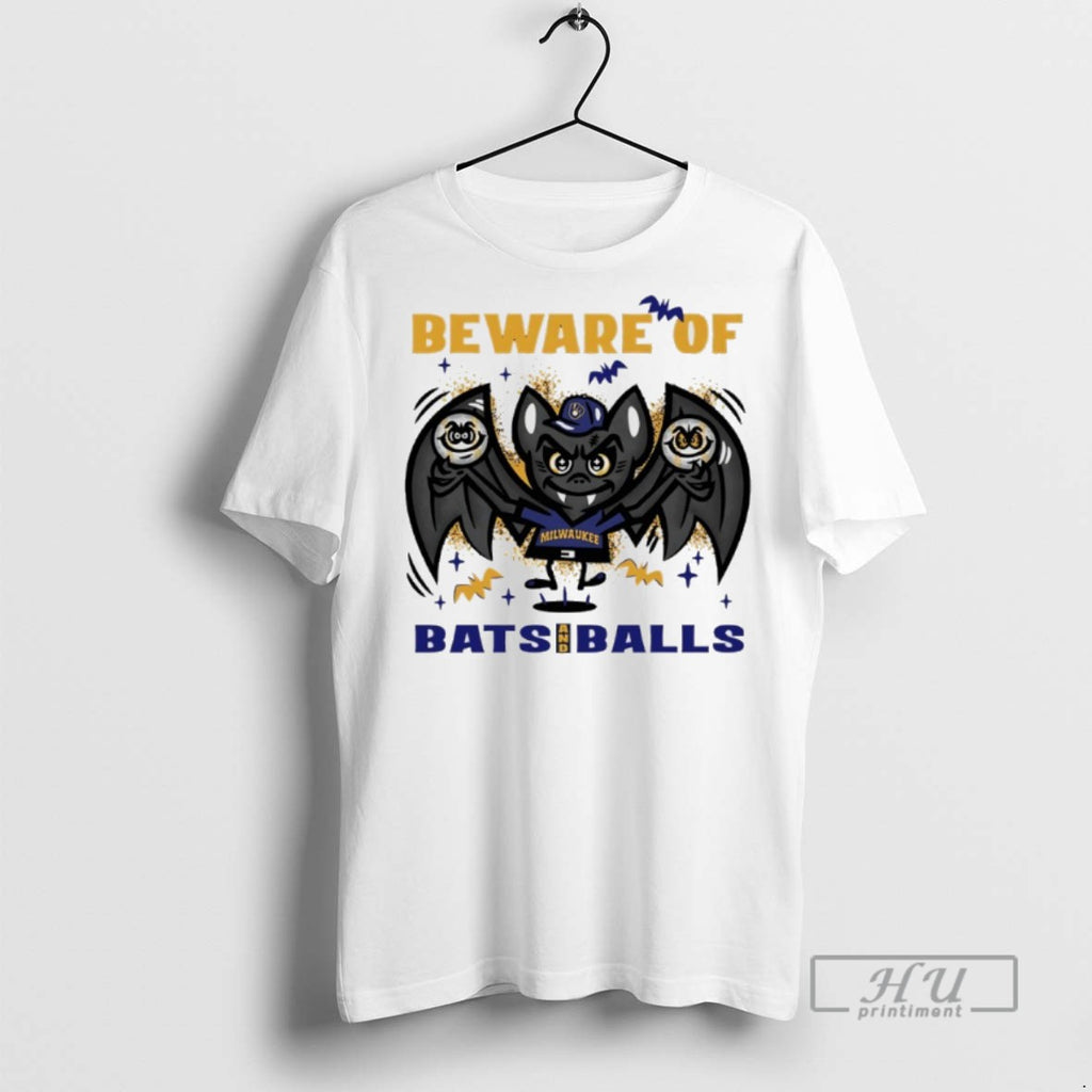 Officials Milwaukee Brewers October Beware Of Bats And Balls T Shirt