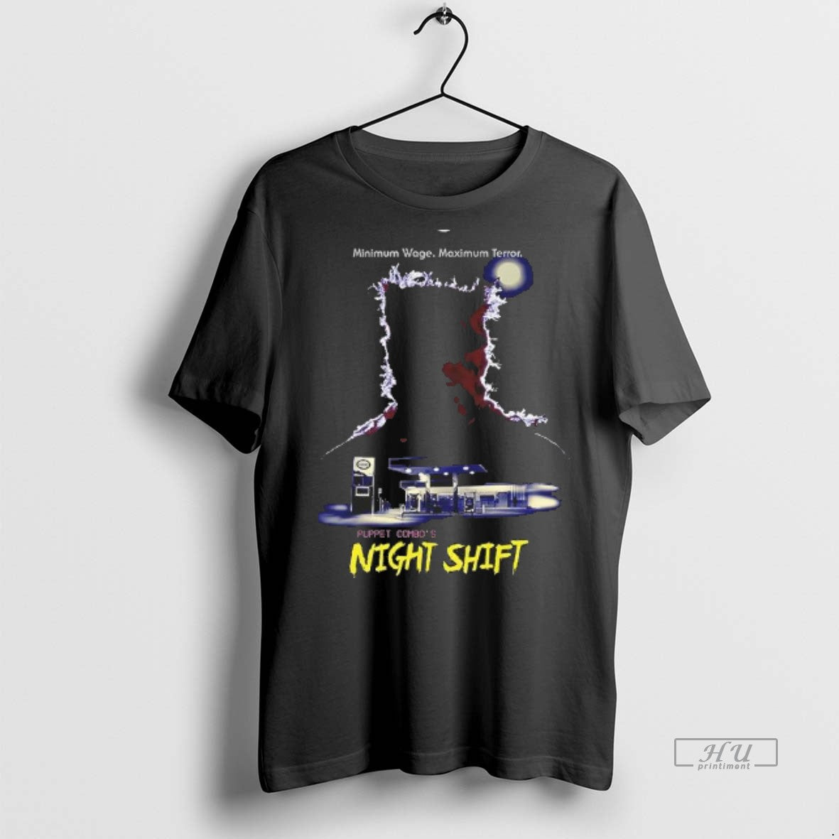 Officials Minimum Wage Maximum Terror Puppet Combos Night Shift Zombie Video Games Tee Shirt Sweater