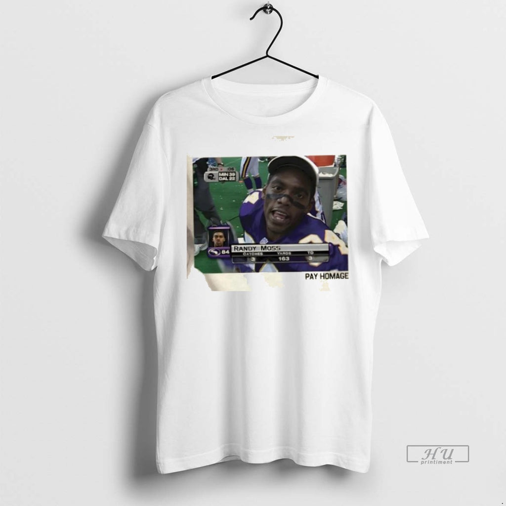 Officials Minnesota Vikings Randy Moss Homage Ash Pay Homage Tee Shirt Sweater