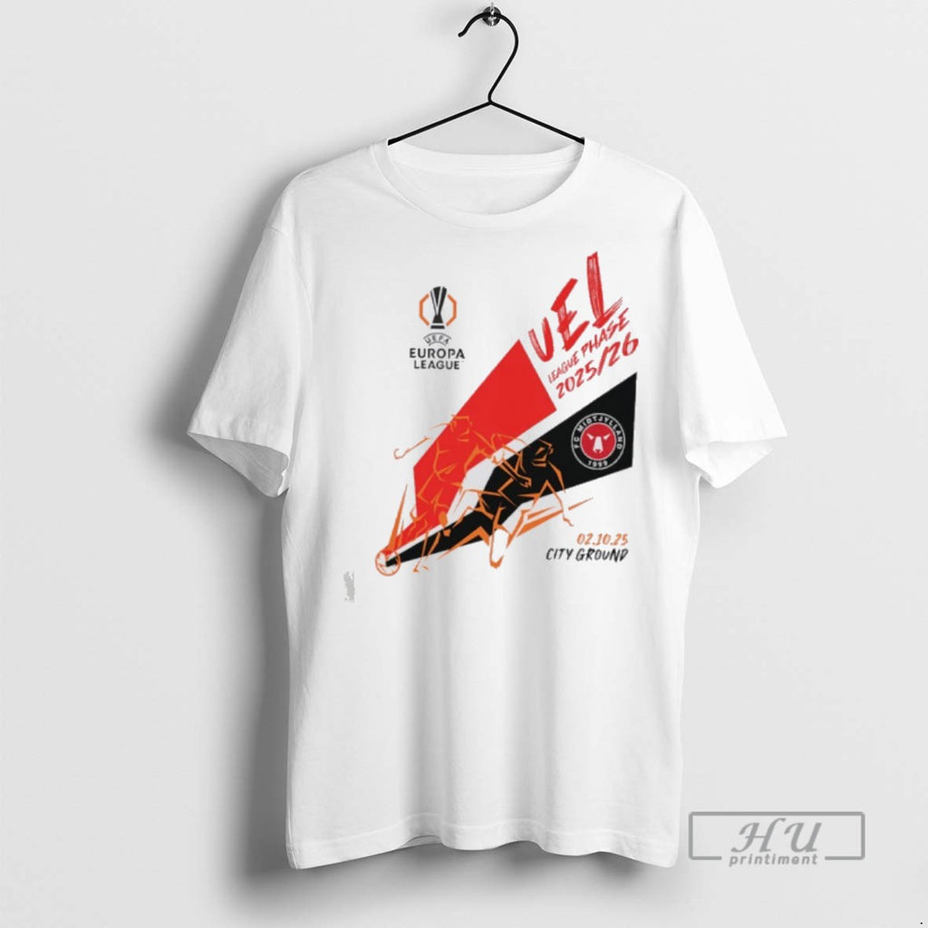 Officials Nffc Uel 2025 2026 Nottingham Forest Vs Fc Midtjylland T Shirts