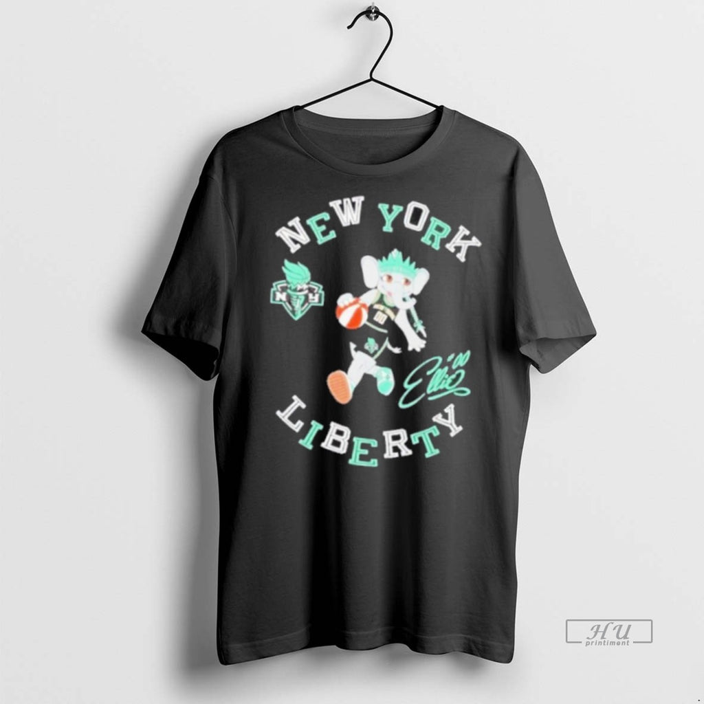 Officials New York Liberty Stadium Essentials Black Mascot Numero Uno T Shirt Sweater