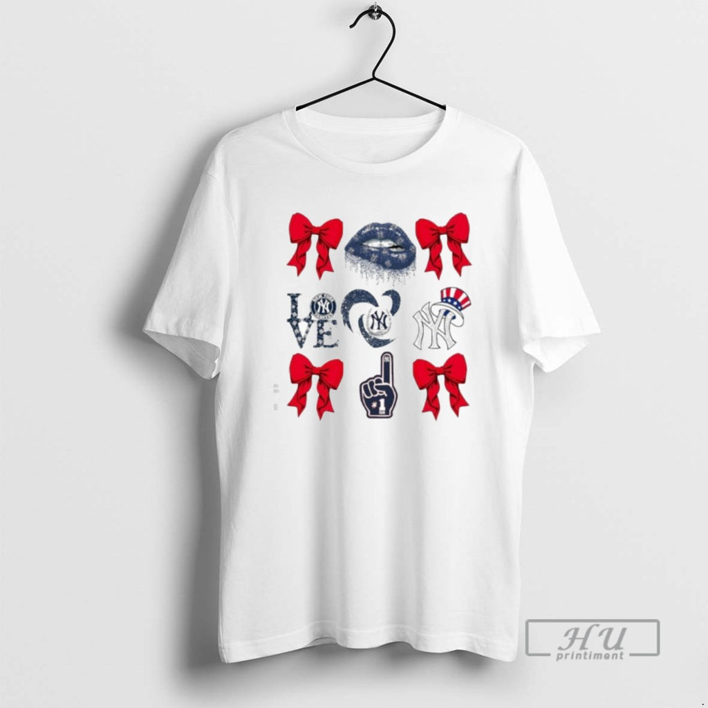 Officials New York Lip Love Heart Baseball 1 Logo T Shirt