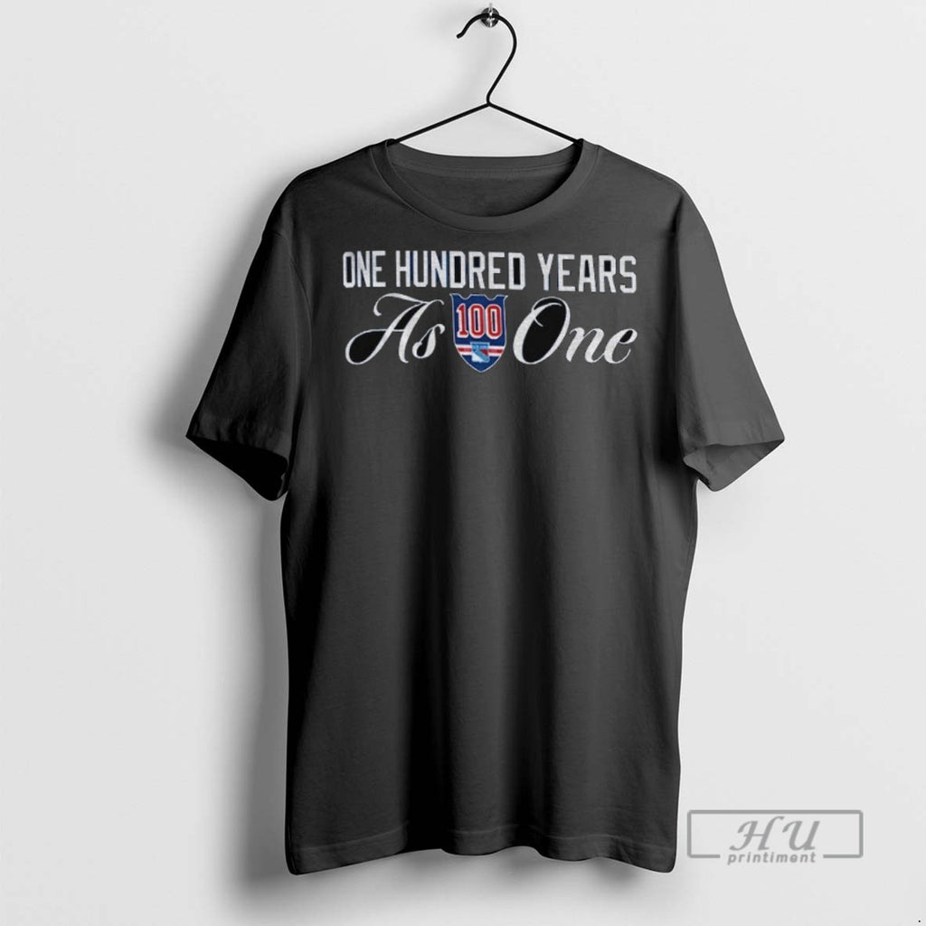 Officials New York Rangers Logo One Hundred Years As One Nhl 2025 T Shirt