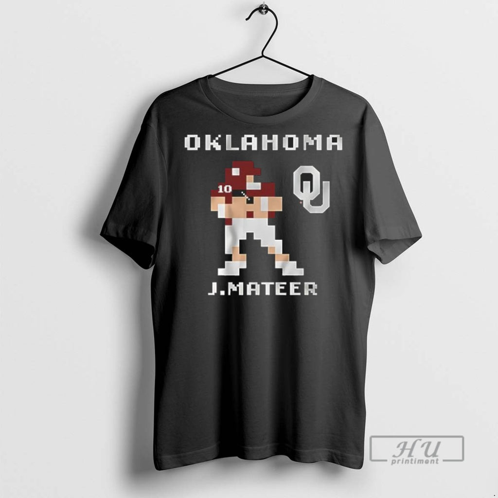 Officials Oklahoma Football John Mateer Retro Baller Video Games T Shirt Sweatshirt Hoodies