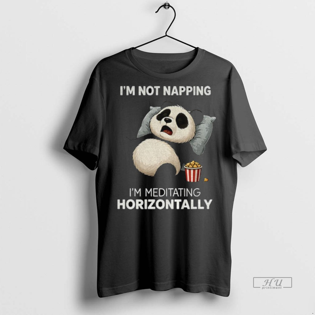 Officials Panda Popcorn Im Not Napping Im Meditating Horizontally T Shirt Sweater